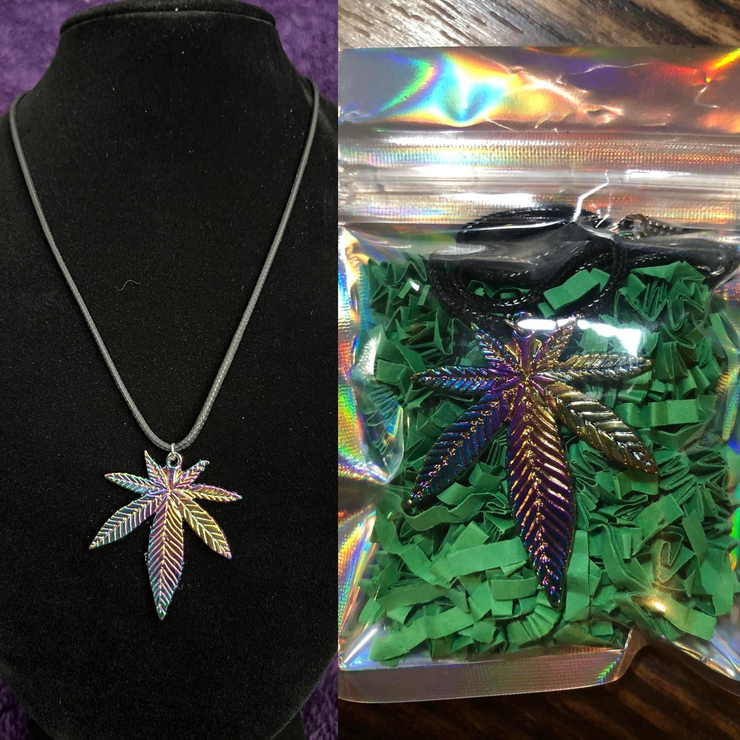 Bulk 100ct Pot Leaf Jewelry in Novelty Packaging (Dispensary Jewelry/ Bulk Jewelry/ Pot Leaf Necklaces/ Pot Leaf Bracelet)